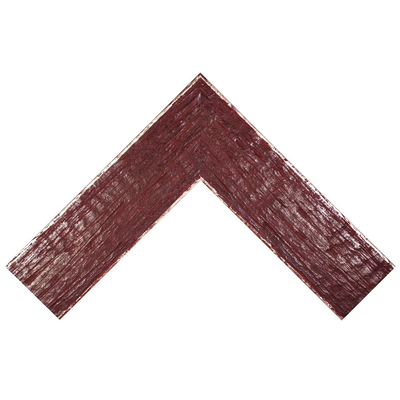 Baguette bois profil plat largeur 9.6cm couleur bordeaux filet argent chaud sur les bords antiques