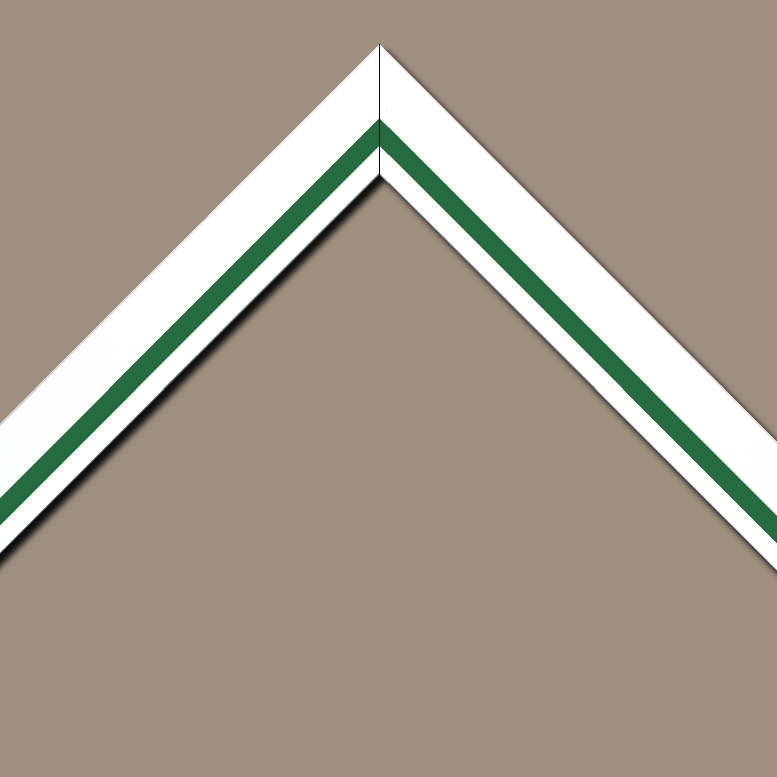Cadre  bois vert blanc — 41 x 33
