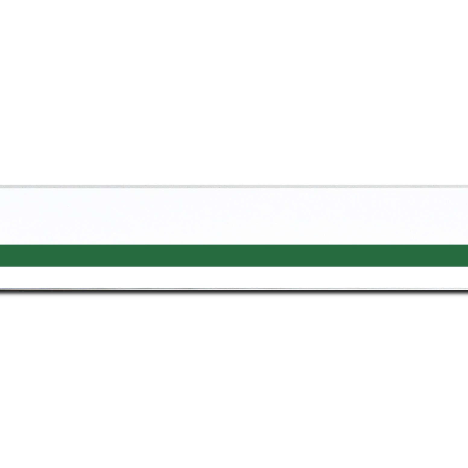 Cadre  bois vert blanc — 41 x 33