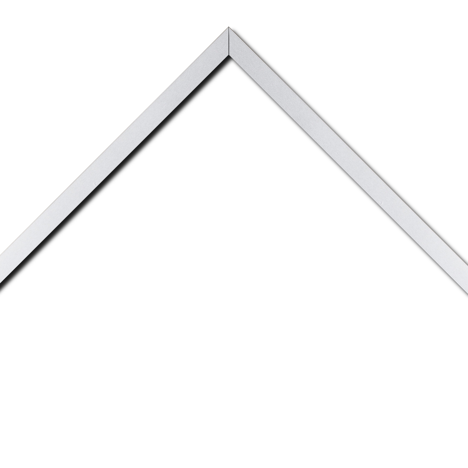 Baguette bois recouvert aluminium profil plat largeur 1.6cm argent poli  bord droit