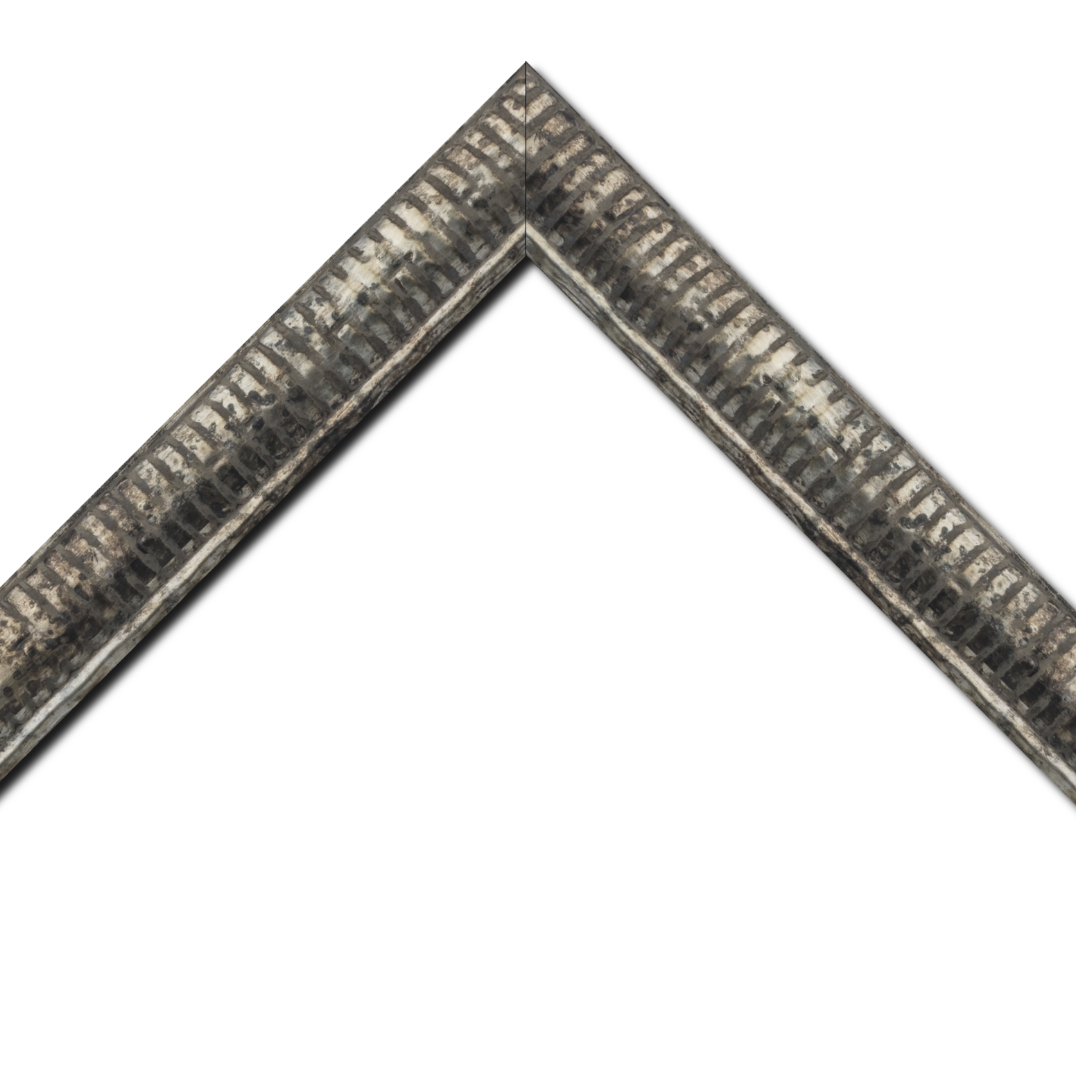 Baguette bois profil arrondi largeur 4.8cm couleur argent noirci  décor bambou