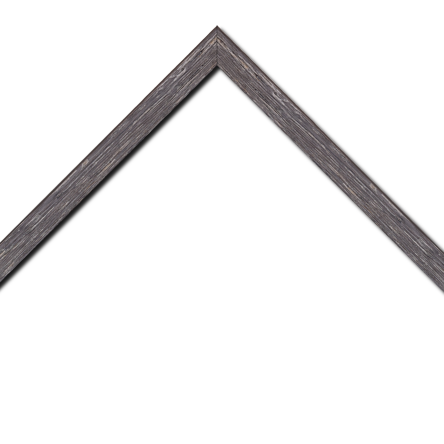 Baguette bois profil arrondi en pente plongeant largeur 2.4cm couleur gris  finition veinée, reflet argenté