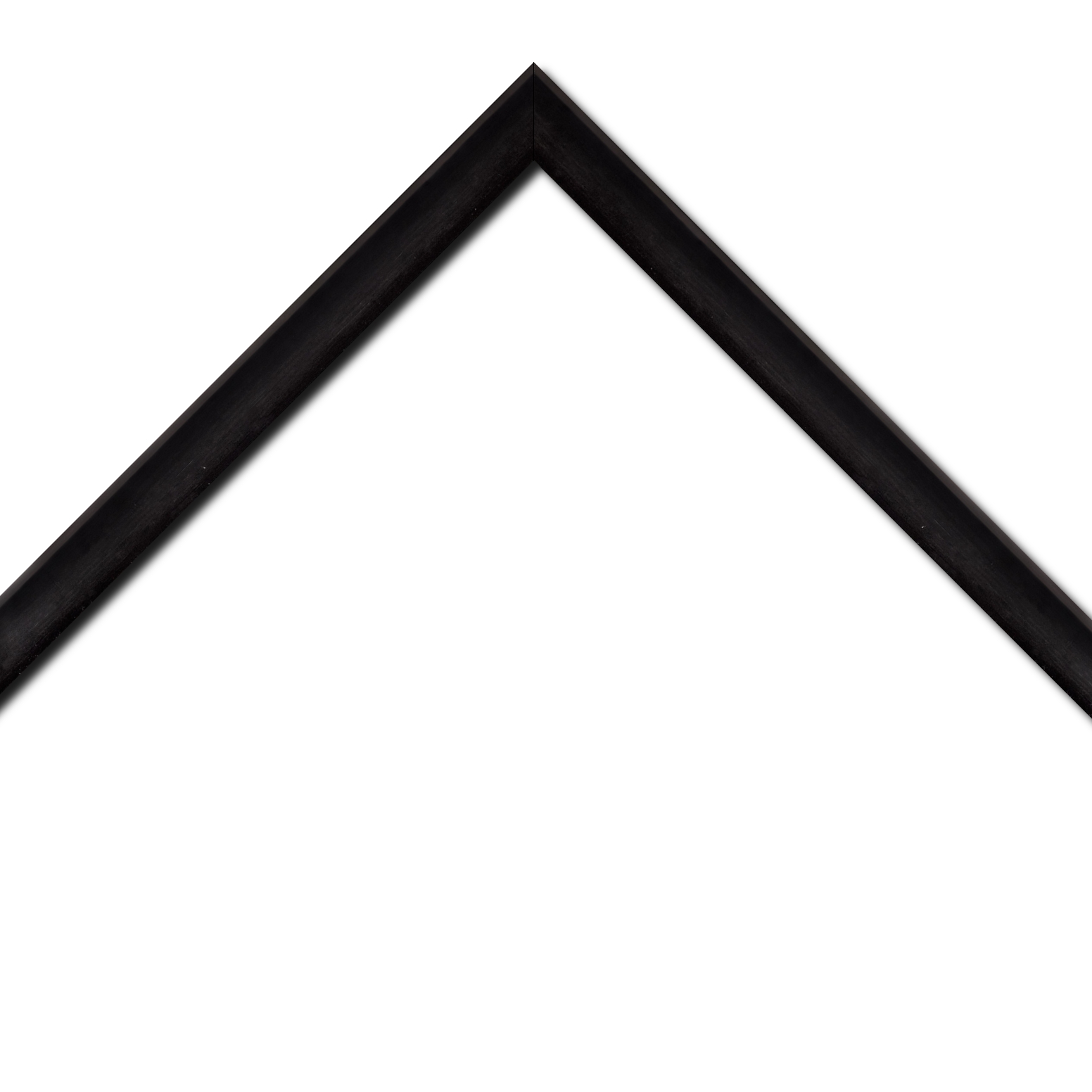 Baguette bois profil arrondi en pente plongeant largeur 2.4cm couleur noir satiné,veine du bois  apparent (pin)