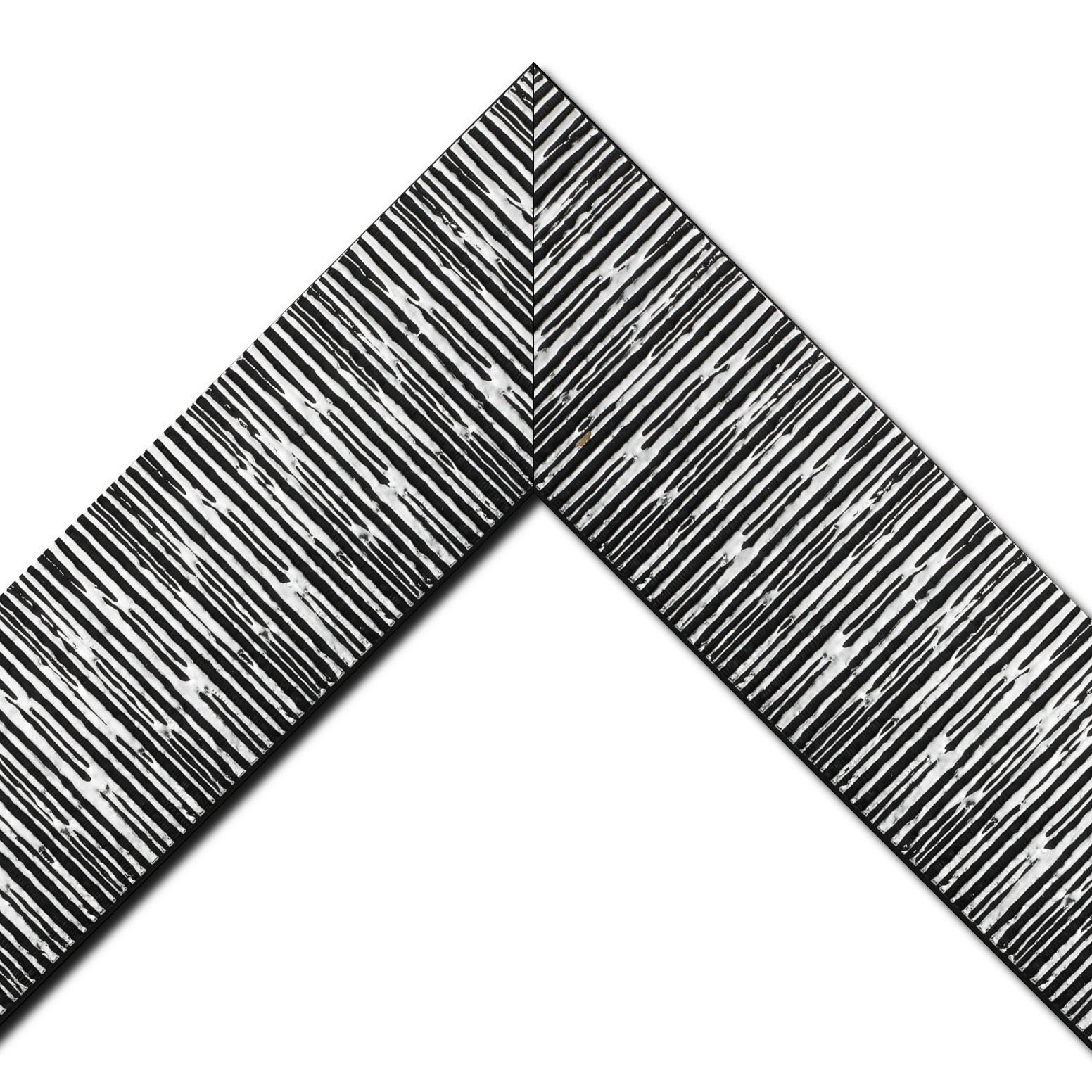 Baguette bois profil plat largeur 10.5cm couleur noir mat strié argent ckromé en relief