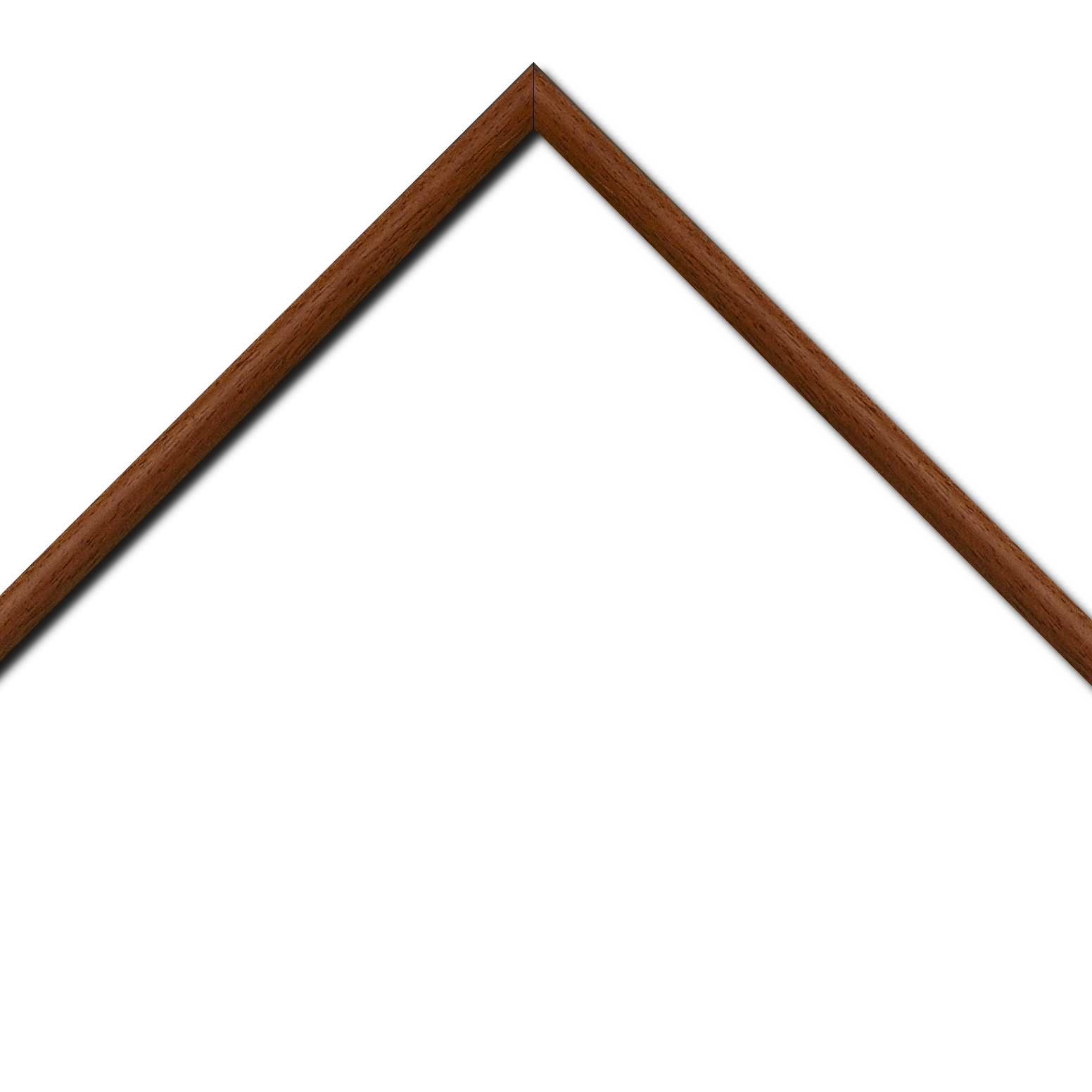 Baguette bois profil demi rond largeur 1.5cm couleur marron ton bois extérieur ébène