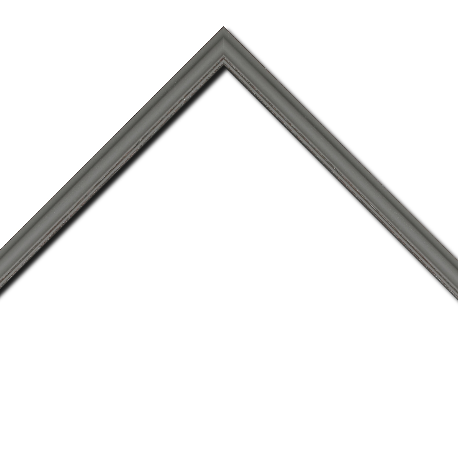 Baguette bois profil doucine inversée largeur 2.3cm gris satiné bord ressuyé