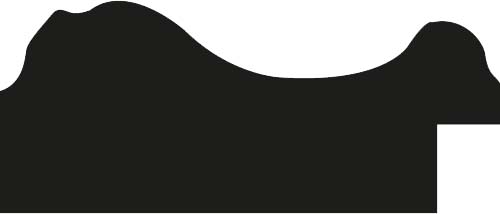 Cadre bois profil incurvé largeur 5.3cm couleur noir laqué style baroque - 46x38
