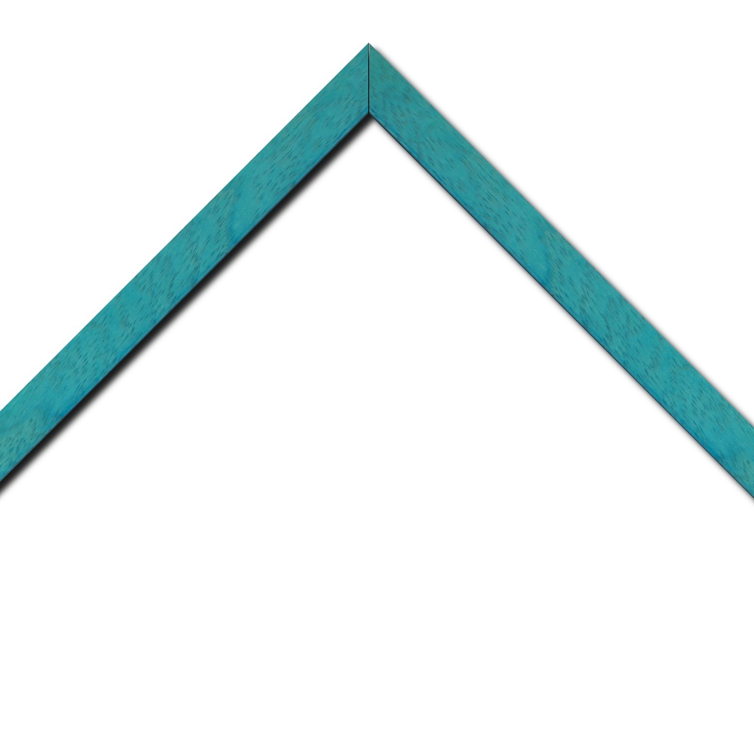 Baguette bois profil plat largeur 2.5cm couleur bleu turquoise satiné