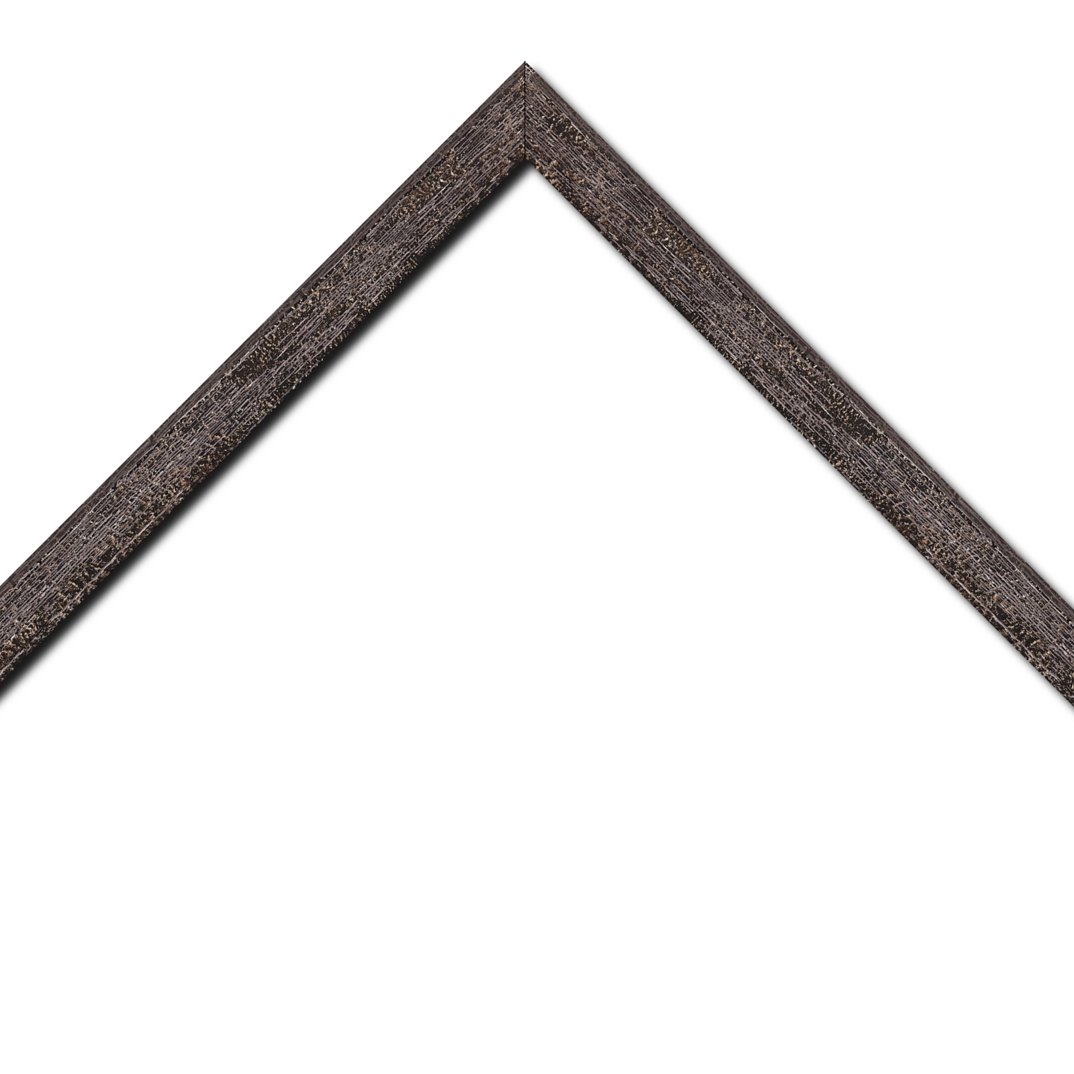 Baguette bois profil arrondi en pente plongeant largeur 2.4cm couleur noir frotté effet nature