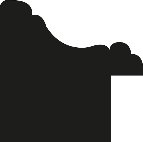 Cadre bois profil incurvé largeur 2.4cm  or antique gorge noir filet perle or - 50x65