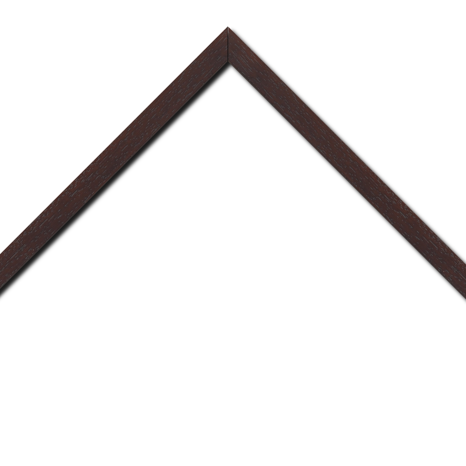 Baguette bois profil plat largeur 2cm hauteur 3.3cm marron foncé satiné (aussi appelé cache clou)
