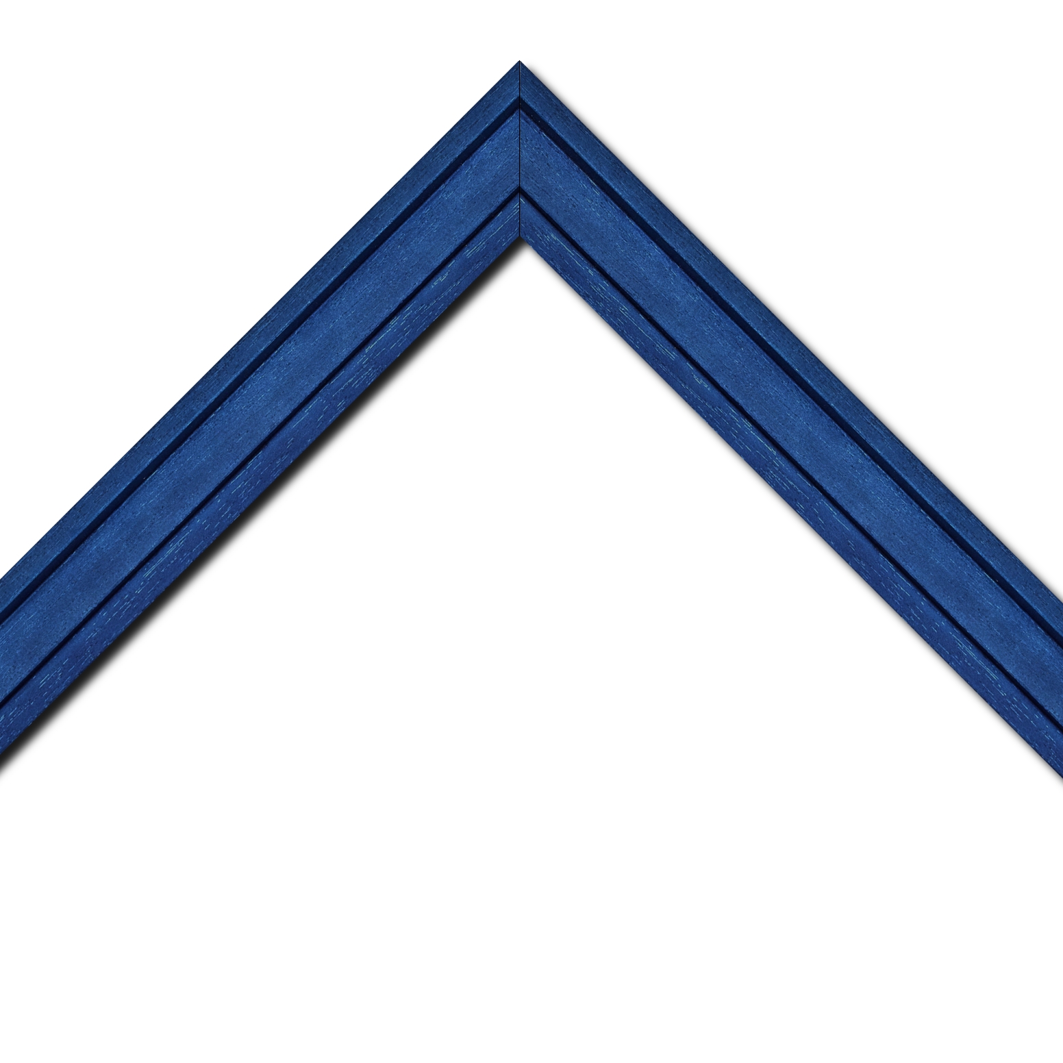 Baguette bois caisse américaine profil escalier largeur 4.4cm bleu satiné (spécialement conçu pour les châssis d'une épaisseur jusqu’à 2.5cm )