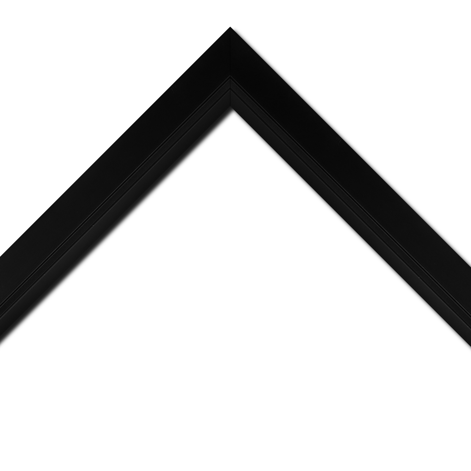 Baguette bois profil pente largeur 4.5cm de couleur noir mat filet noir