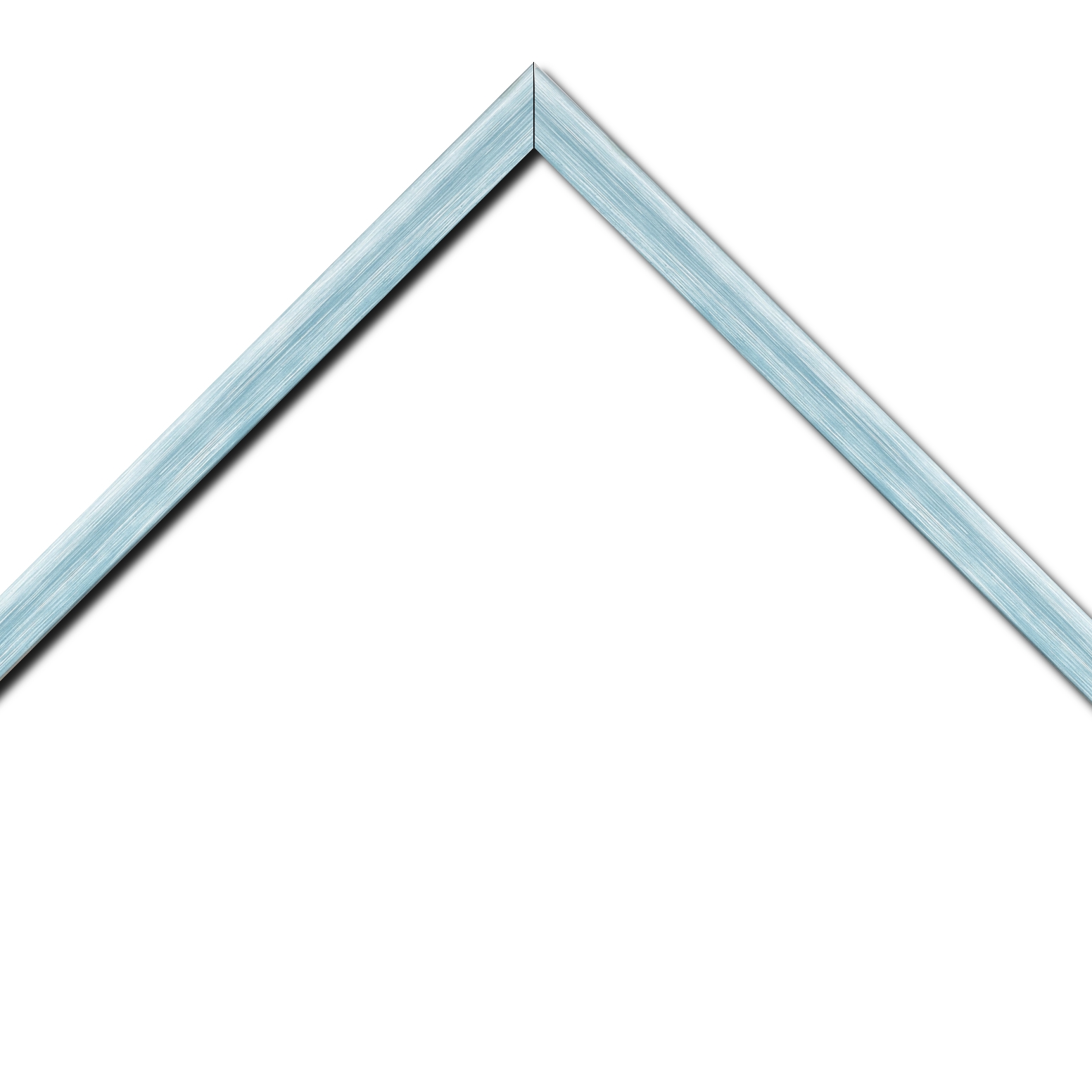 Baguette bois profil incurvé largeur 2.1cm couleur bleu effet blanchi
