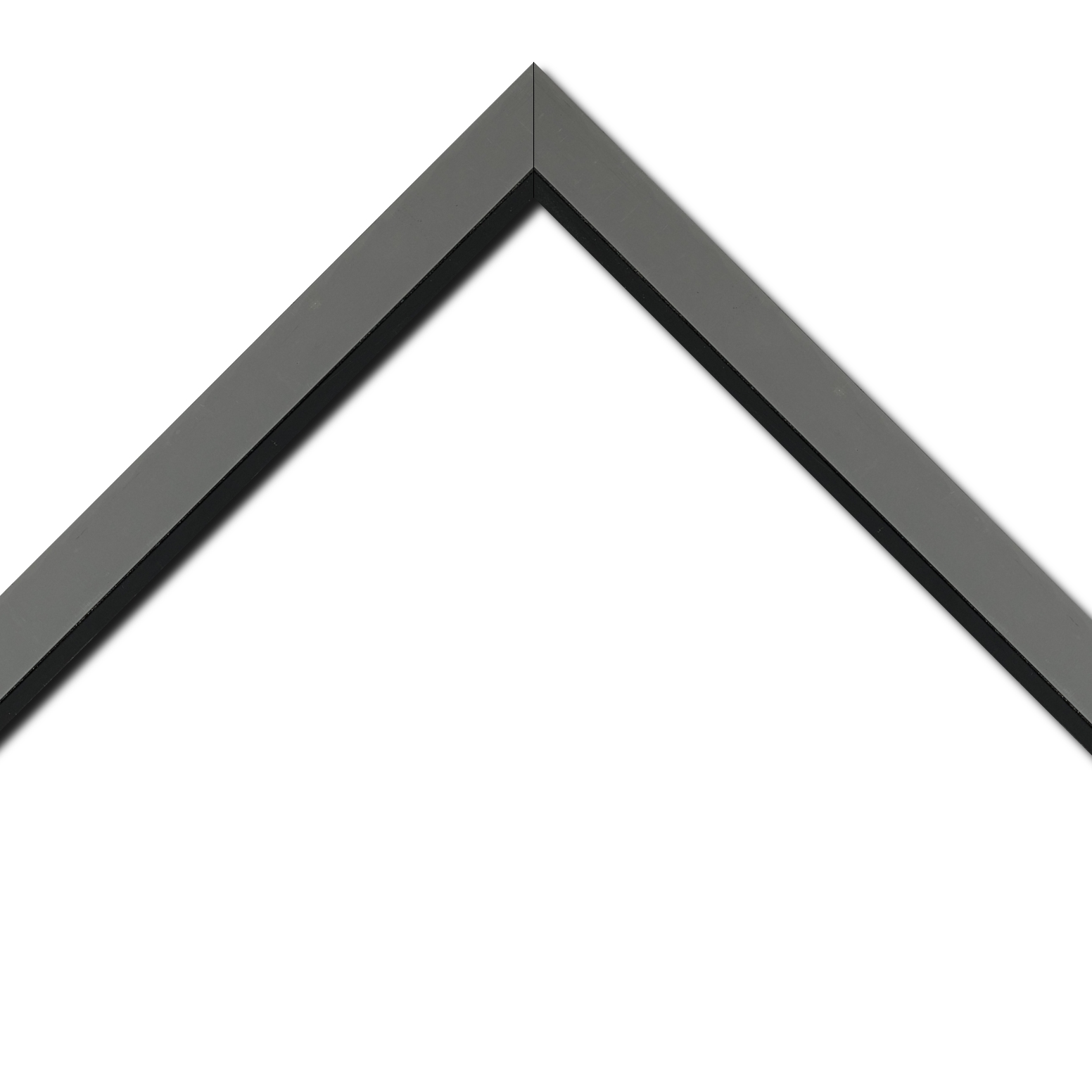 Baguette bois profil plat largeur 3.3cm couleur gris foncé satiné nez noir