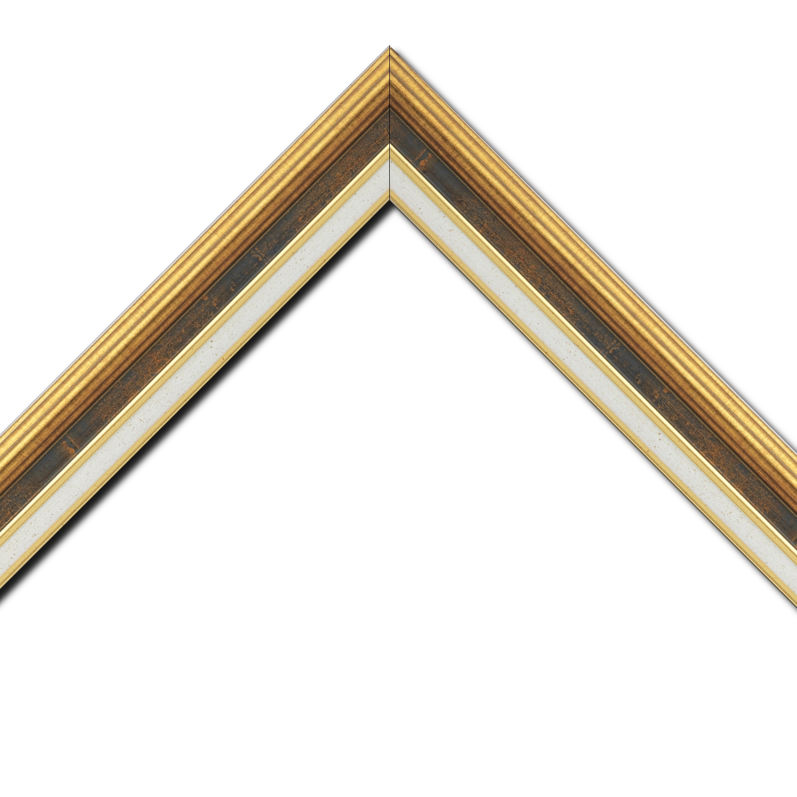 Cadre  bois bleu or — 41 x 33