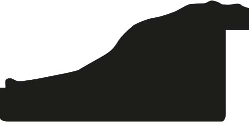 Cadre bois profil inversé largeur 7cm couleur noir ancien décor plissé filet vermeille boule