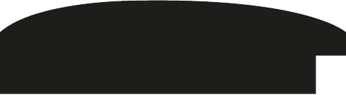 Baguette bois profil arrondi méplat largeur 9.9cm couleur noir satiné trait or en relief