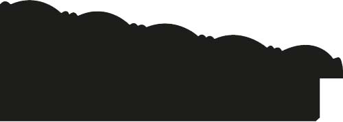 Cadre bois profil incliné largeur 9.9cm plomb chromé fond noir décor pointe - 46x27