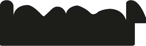 Cadre bois profil plat largeur 10.4cm argent antique décor entrelacé en rélief  et bord noir vieilli - 46x27
