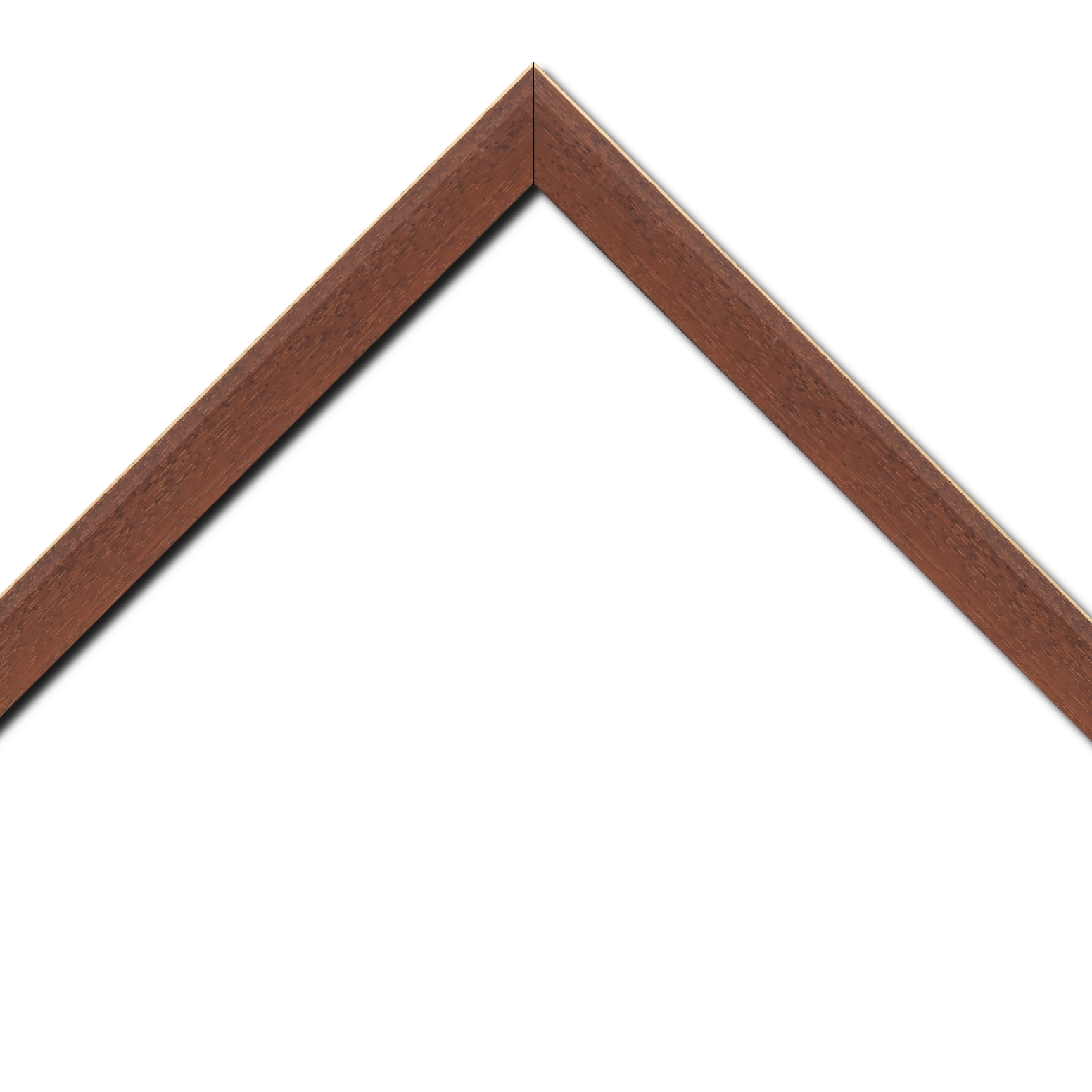 Baguette bois profil plat escalier largeur 3cm couleur marron miel satiné filet créme extérieur