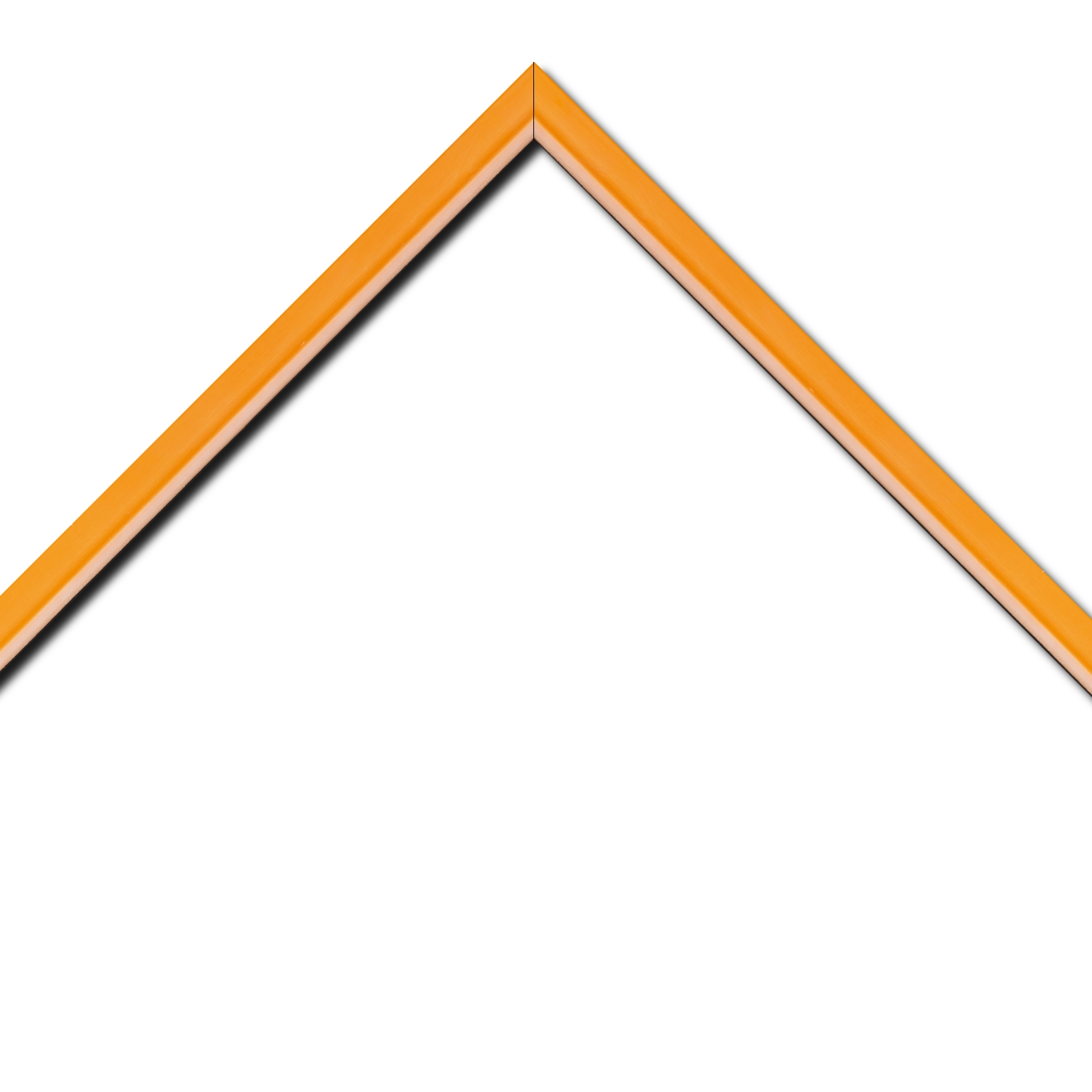 Baguette bois profil incurvé largeur 1.9cm de couleur orange tonique filet intérieur blanchi