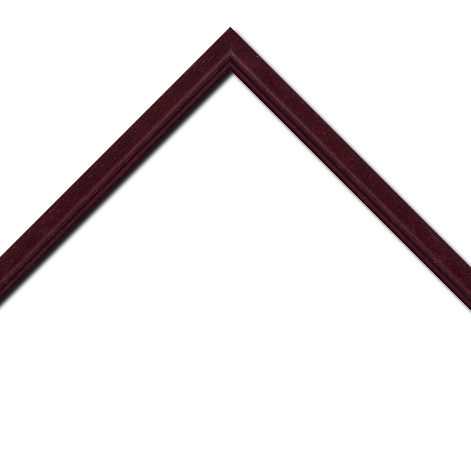 Baguette bois profil bombé largeur 2.4cm couleur bordeaux lie de vin filet noir