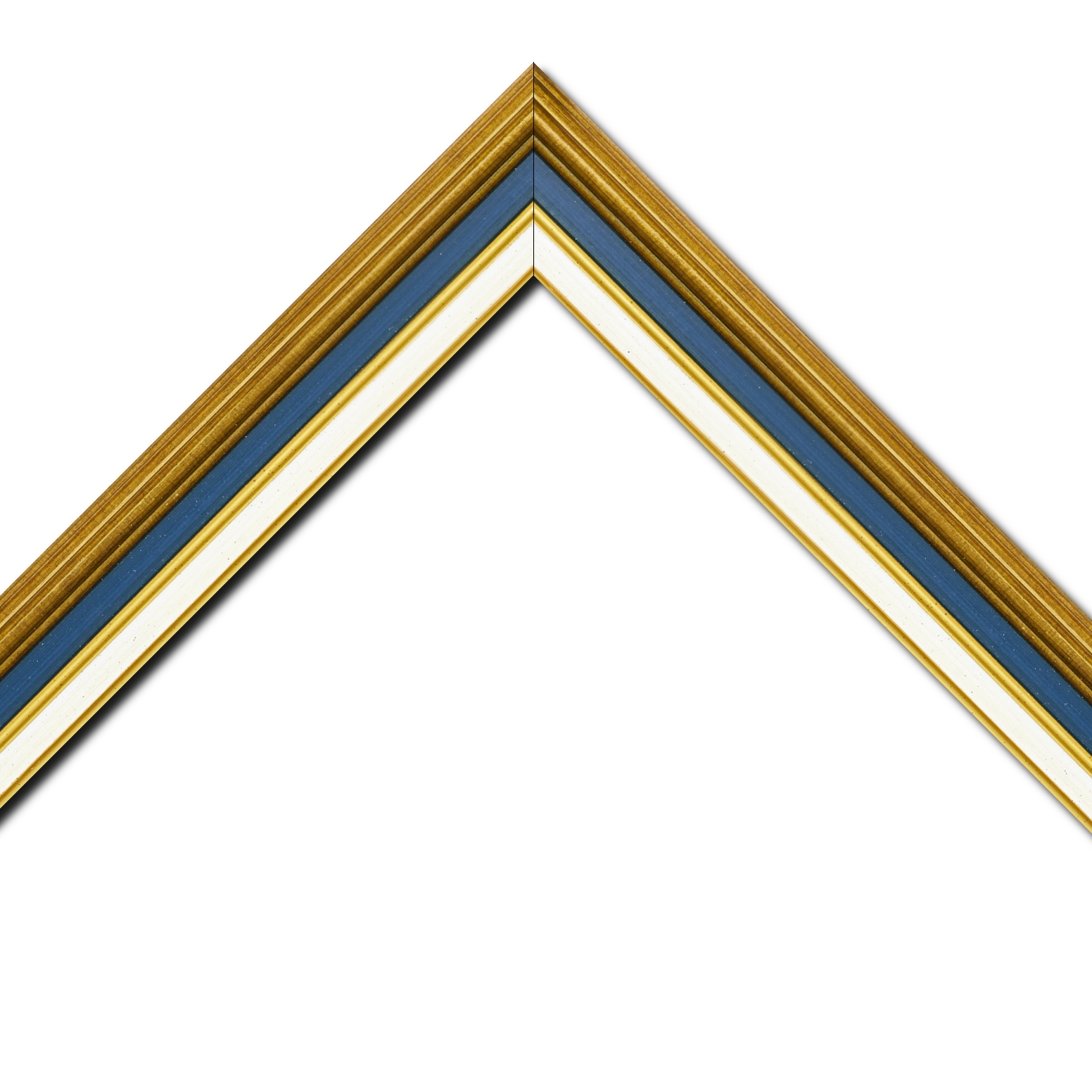 Cadre  bois bleu or — 33 x 95