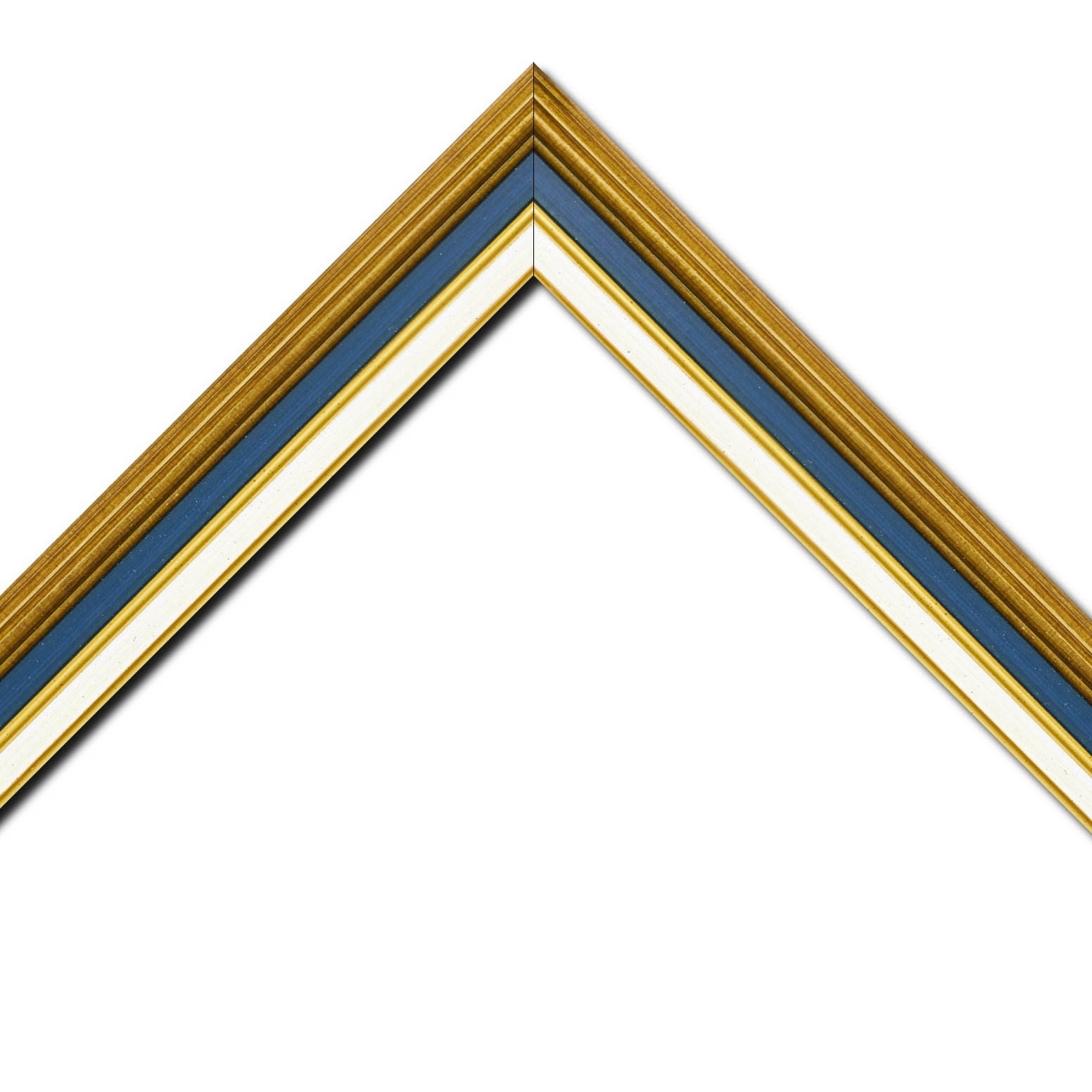 Cadre  bois bleu or — 41 x 33