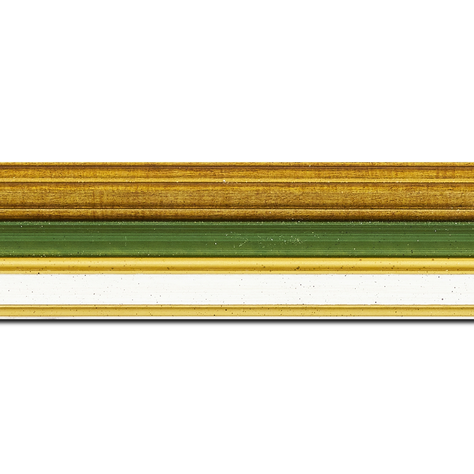 Cadre  bois vert or — 15 x 20