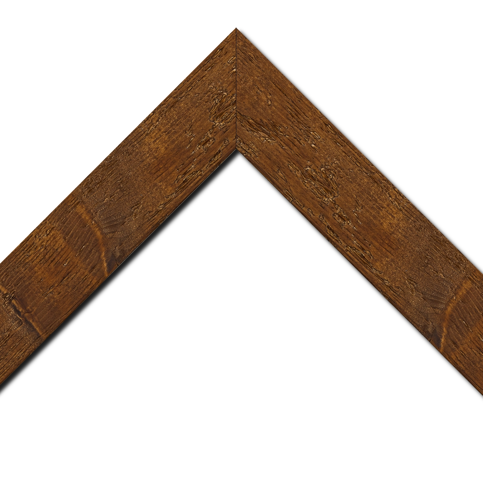 Baguette bois profil plat largeur 6.7cm couleur marron foncé finition aspect vieilli antique