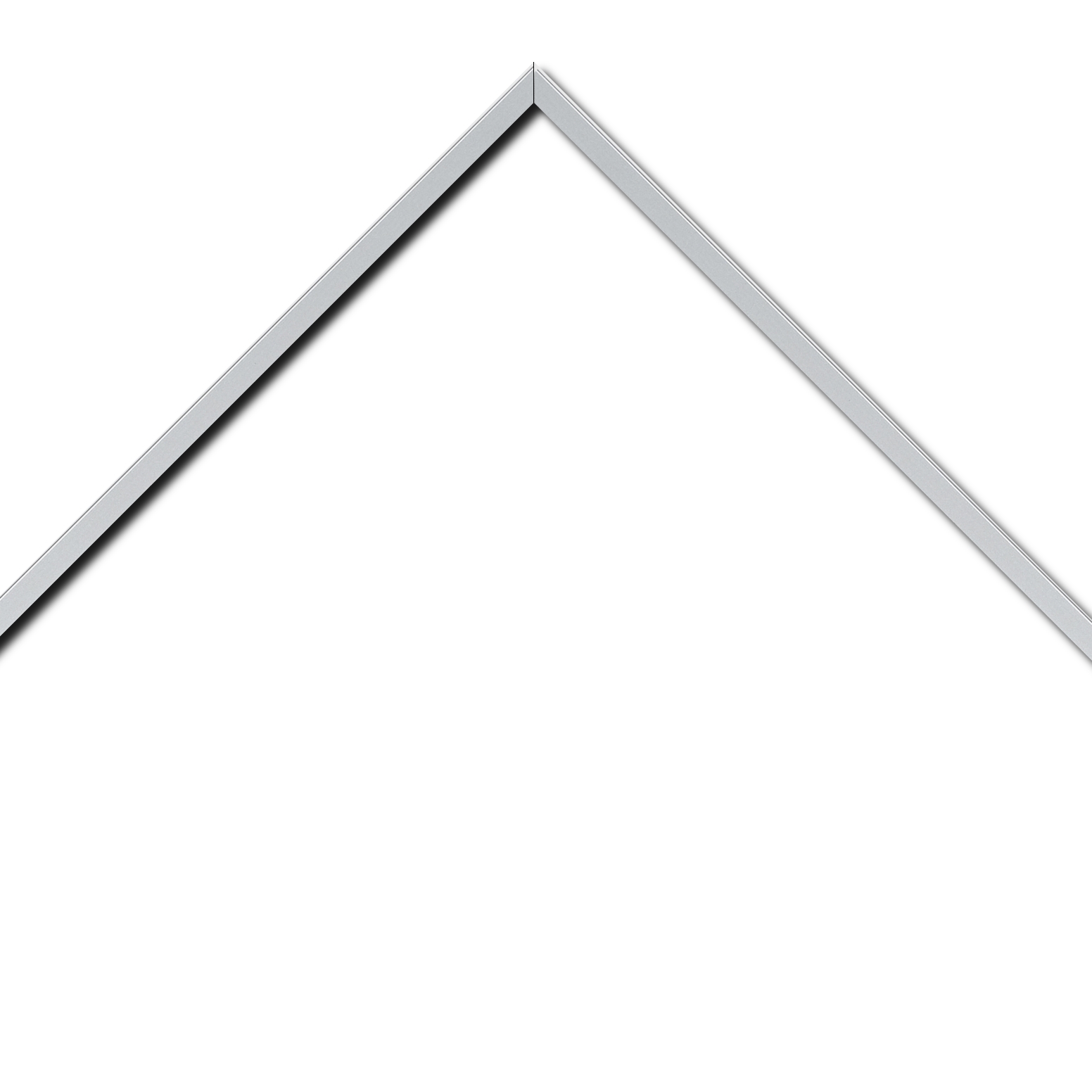 Baguette aluminium profil plat largeur 1cm couleur argent mat satiné (mise en place du sujet très rapide et très simple,sans démontage du cadre car angles sertis ) encadrement livré monté prêt à l'emploi (cadre fabriqué à vos mesures dans nos ateliers de besançon)