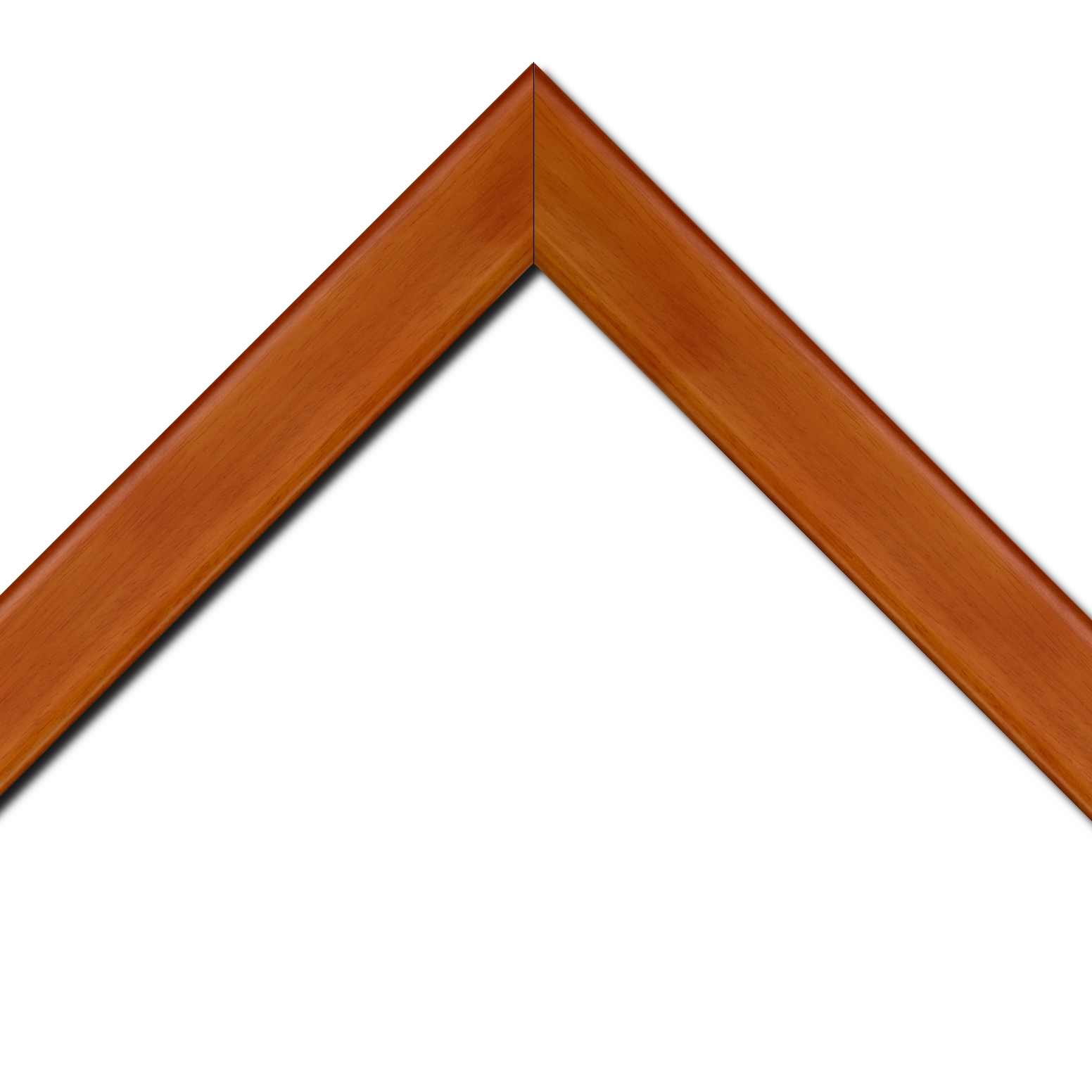 Baguette bois profil plat bord arrondi largeur 4.9cm de couleur mandarine