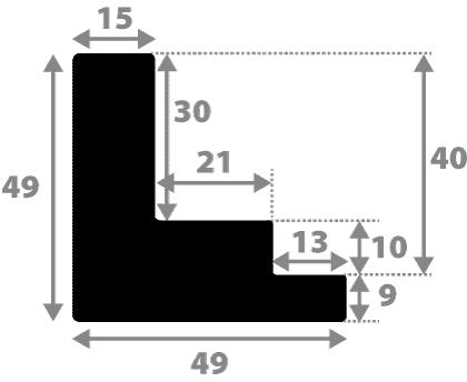 Caisse bois caisse américaine xl profil escalier largeur 4.9cm blanc mat (spécialement conçu pour les châssis 3d d'une épaisseur de 3 à 4cm) - 20x30