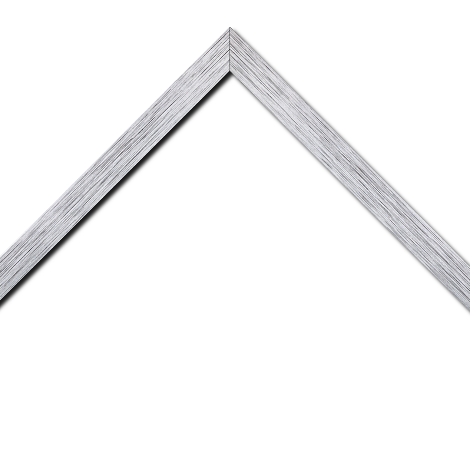 Baguette bois profil plat largeur 2.5cm hauteur 4.8cm argent contemporain (hauteur feuillure 4.3cm )