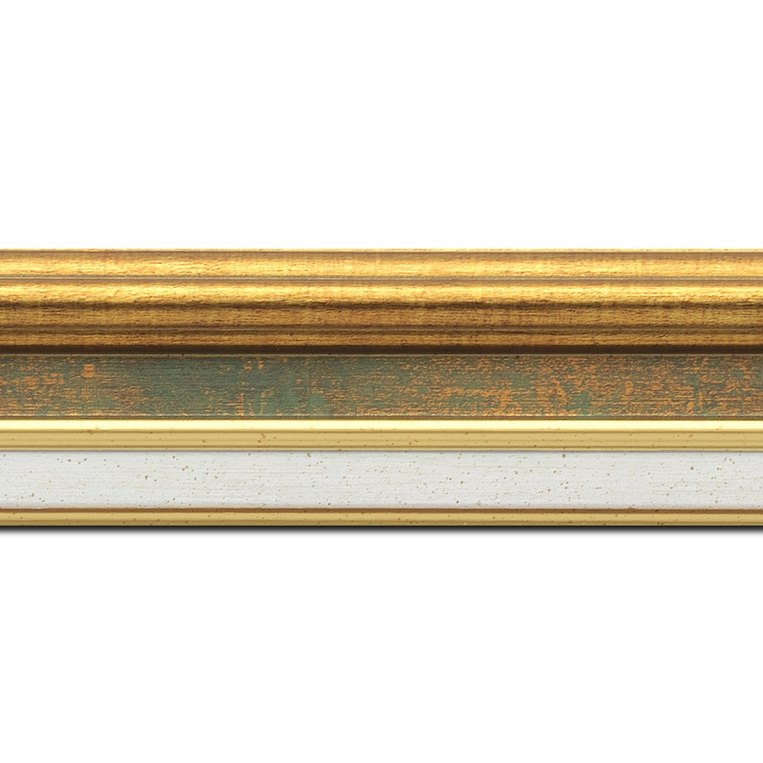 Cadre  bois vert or — 40 x 50