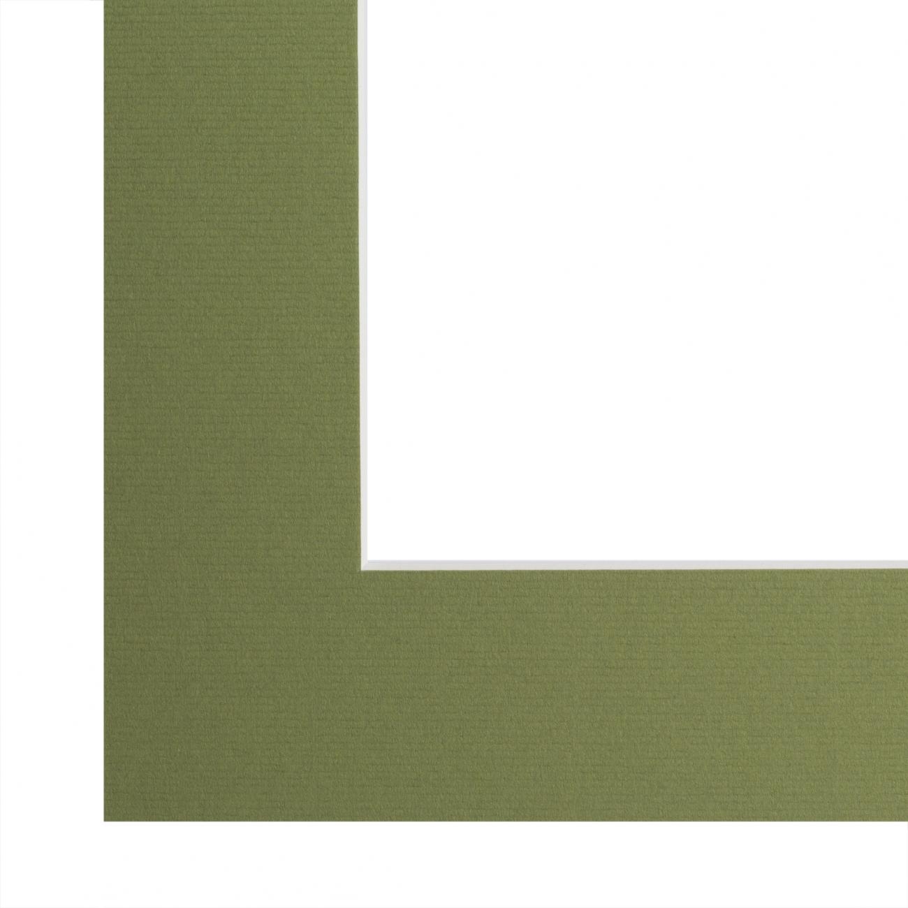 Passe passe-partout vert tilleul, âme blanche (1,4mm d'épaisseur, ph neutre) - 30x30