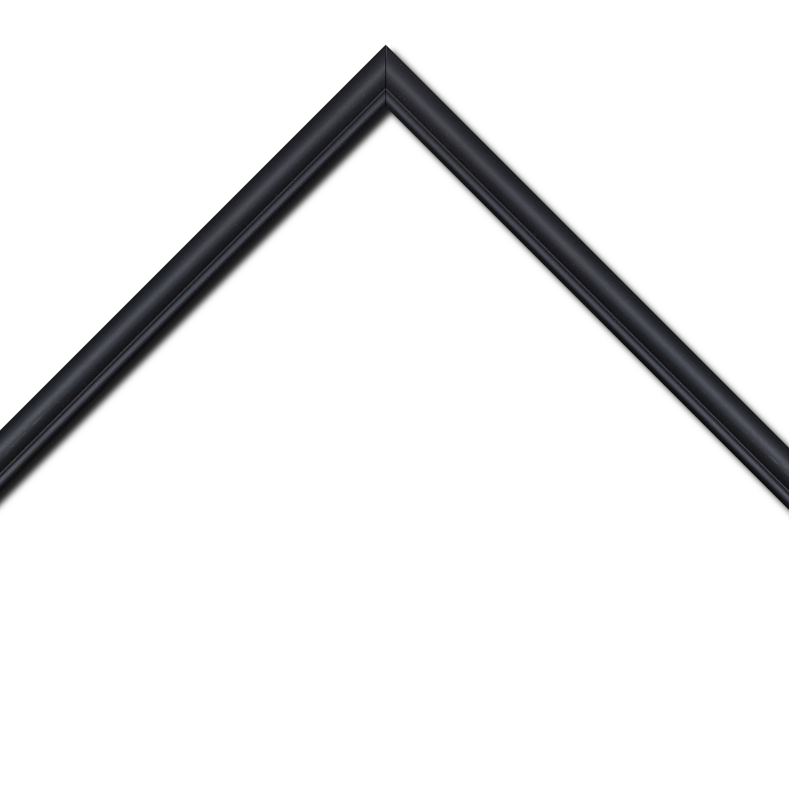 Baguette bois profil arrondi largeur 2.1cm couleur noir mat filet noir