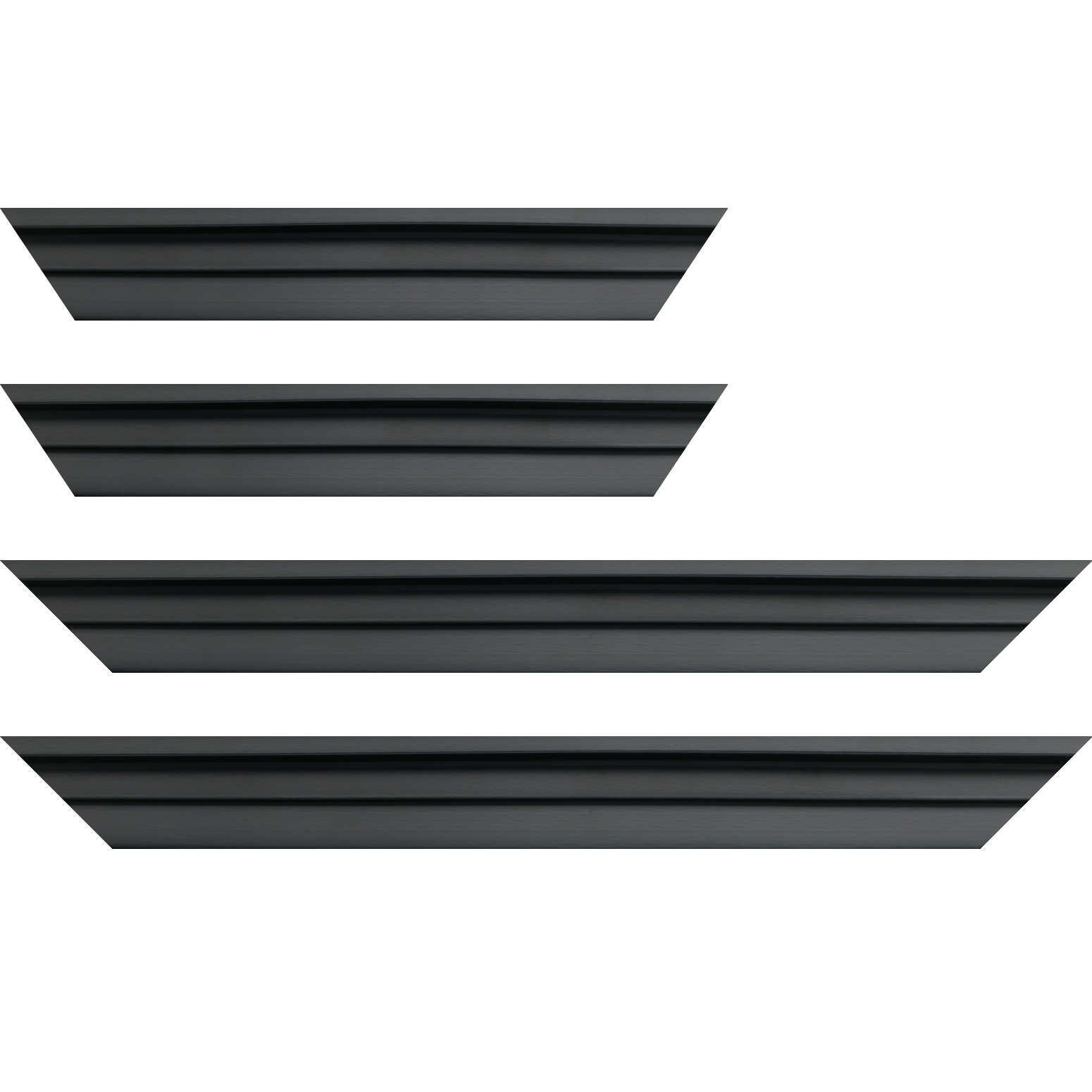 Baguette bois caisse américaine profil escalier largeur 4.4cm noir mat   (spécialement conçu pour les châssis d'une épaisseur jusqu’à 2.5cm ) - 30x45