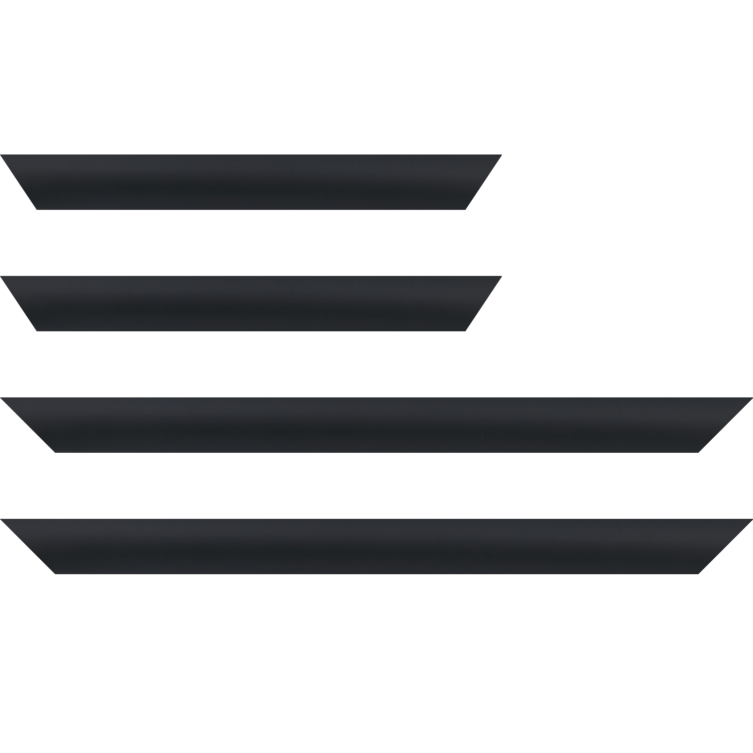 Baguette bois profil arrondi largeur 3.5cm couleur noir mat - 70x90