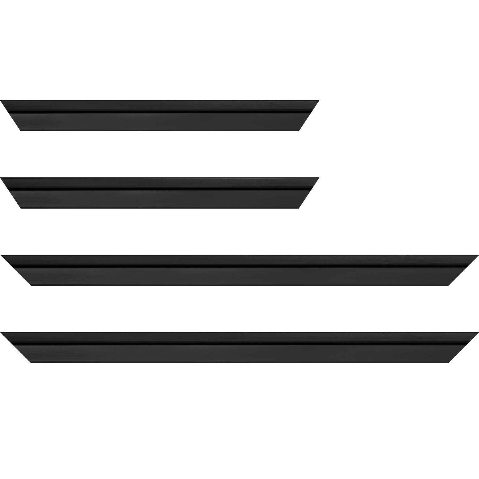 Baguette bois profil plat escalier largeur 3cm couleur noir laqué