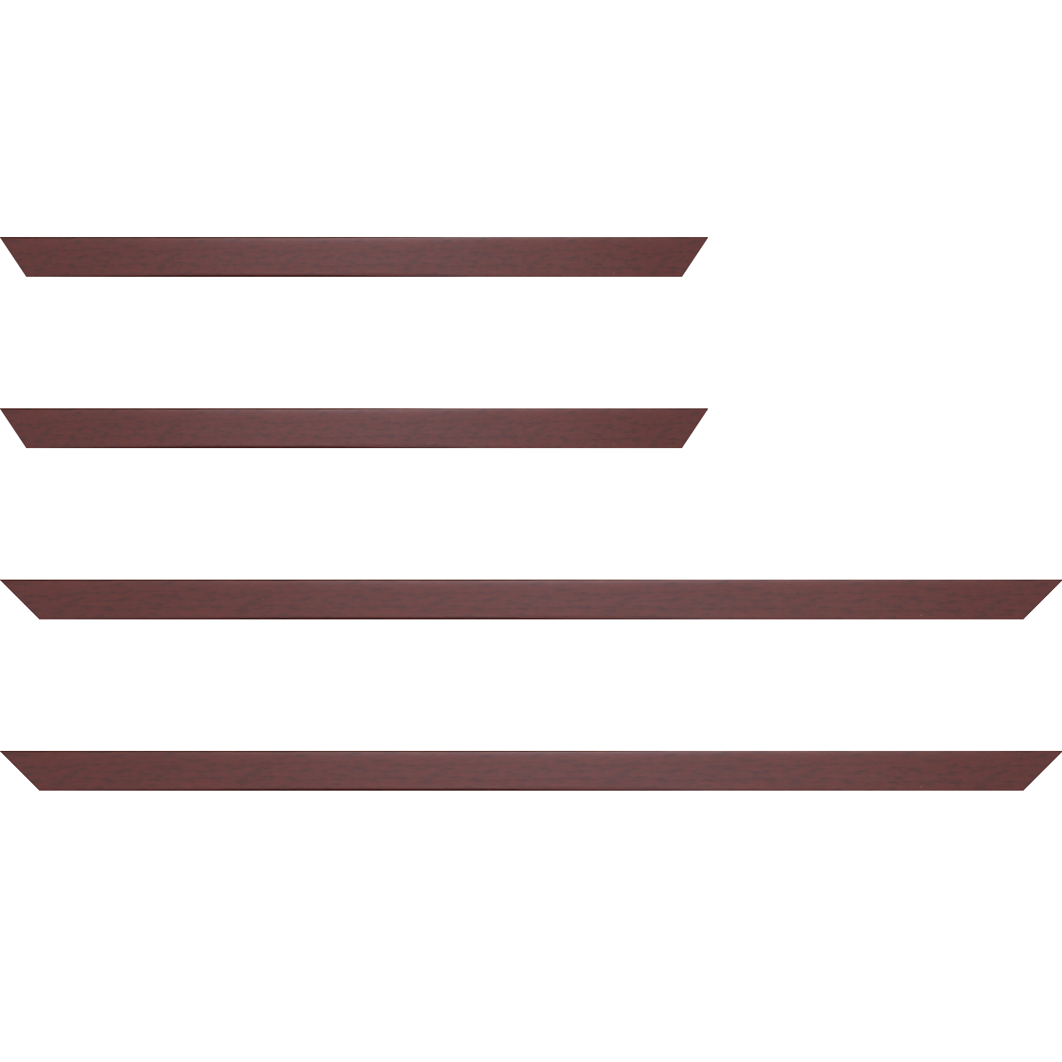 Baguette bois profil plat effet cube largeur 2cm couleur ton bois bordeaux - 41x27