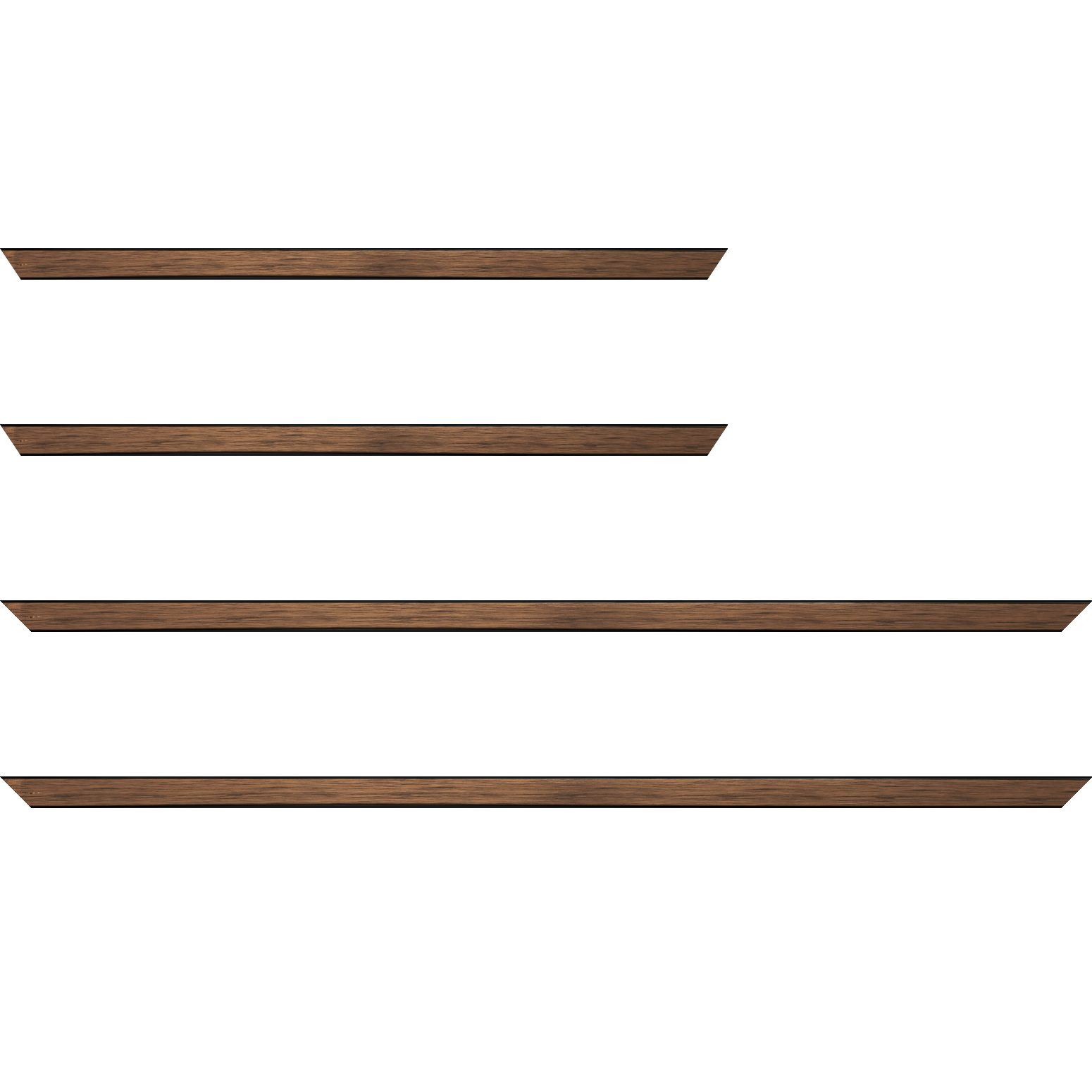 Baguette bois profil plat largeur 1.5cm couleur cuivre foncé