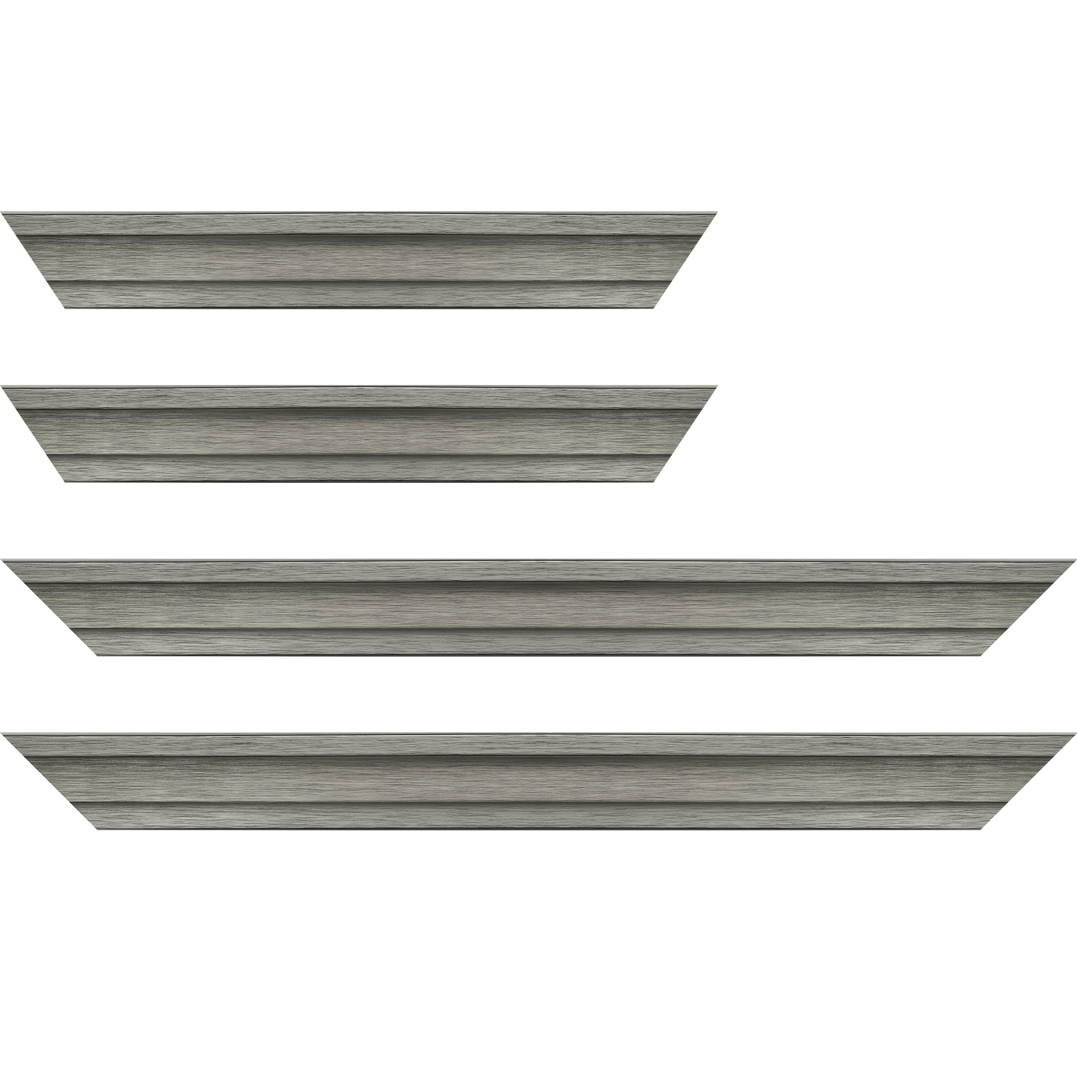 Baguette bois caisse américaine profil escalier largeur 4.4cm couleur plomb sur noir (spécialement conçu pour les châssis d'une épaisseur jusqu’à 2.5cm ) - 59.4x84.1