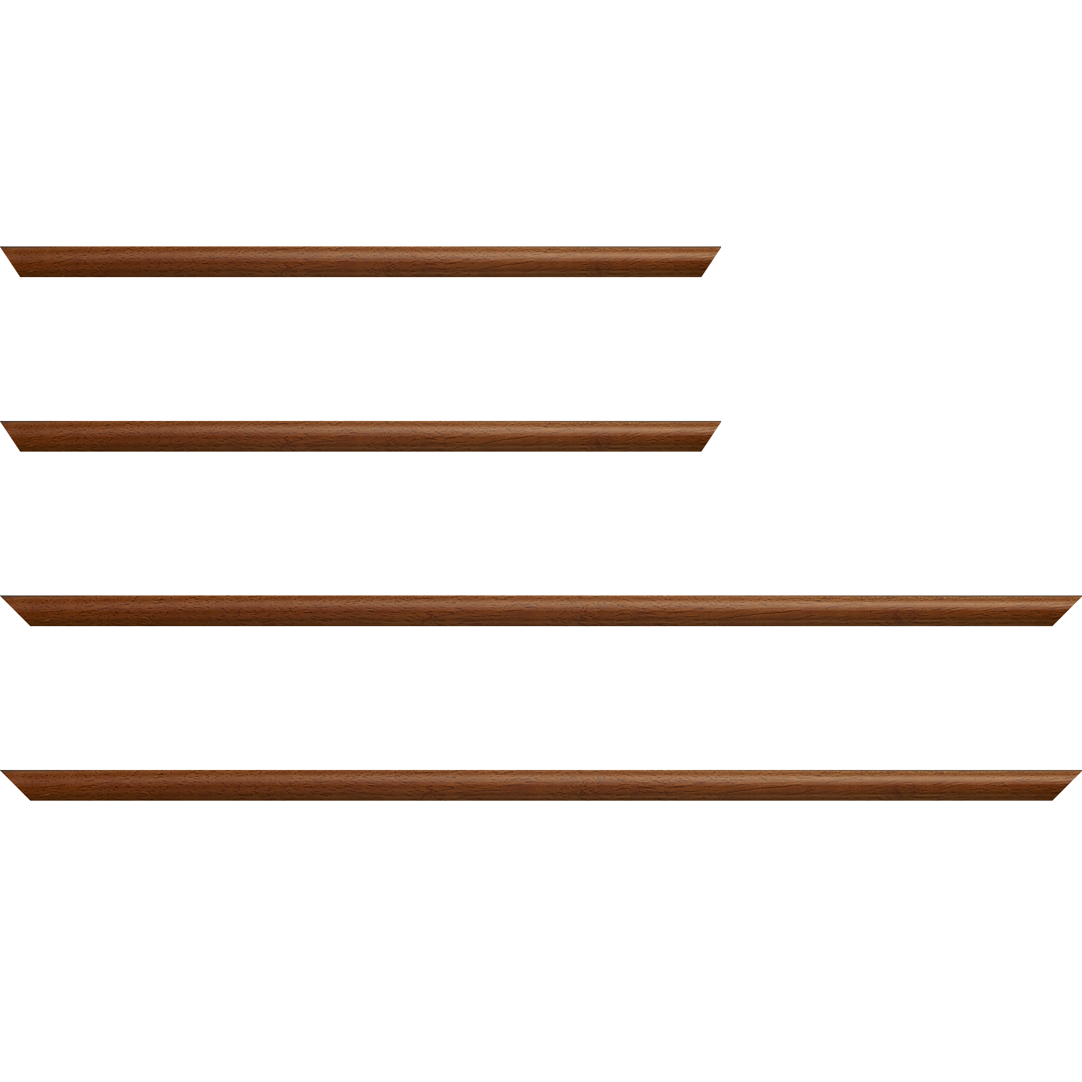 Baguette bois profil demi rond largeur 1.5cm couleur marron ton bois extérieur ébène - 20x60