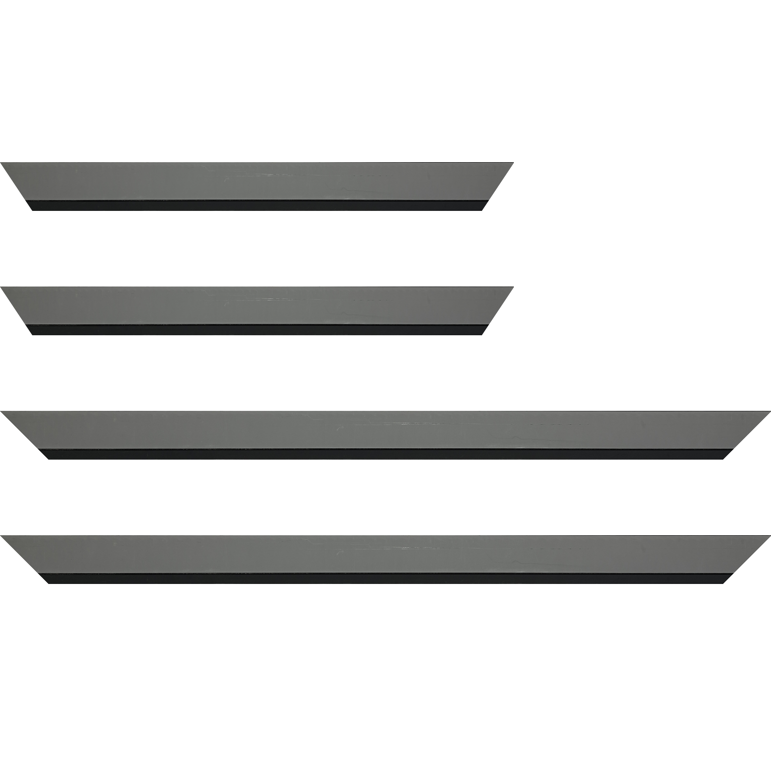 Baguette bois profil plat largeur 3.3cm couleur gris foncé satiné nez noir - 80x80