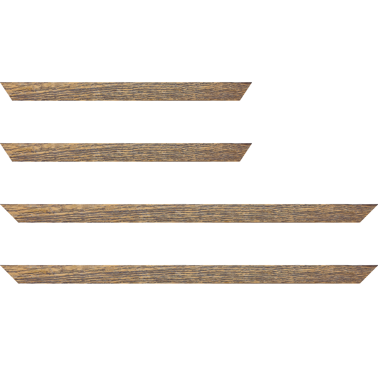 Baguette bois profil arrondi en pente plongeant largeur 2.4cm couleur jaune moutarde finition veinée, reflet or - 59.4x84.1