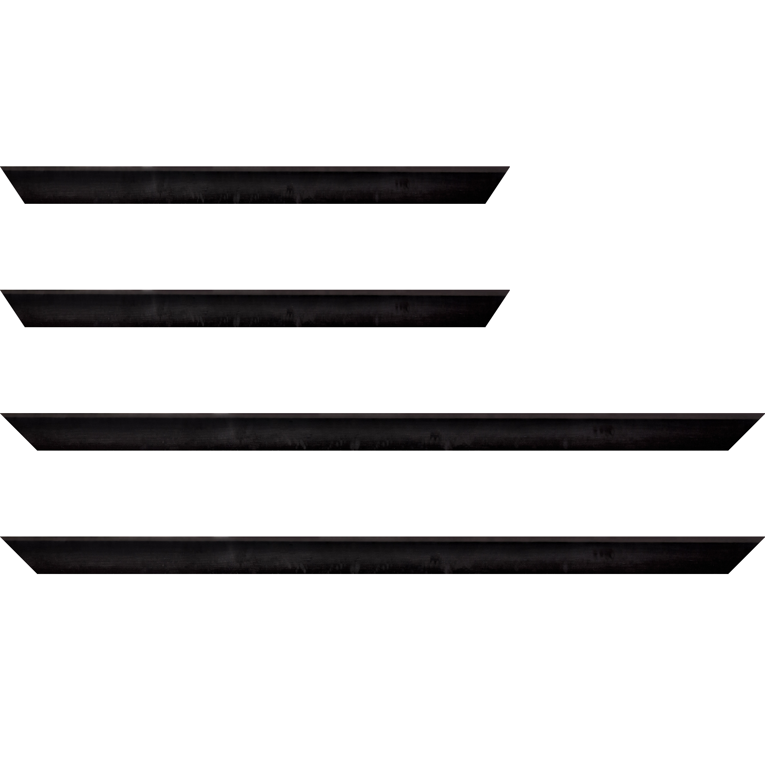 Baguette bois profil arrondi en pente plongeant largeur 2.4cm couleur noir satiné,veine du bois  apparent (pin) - 59.4x84.1