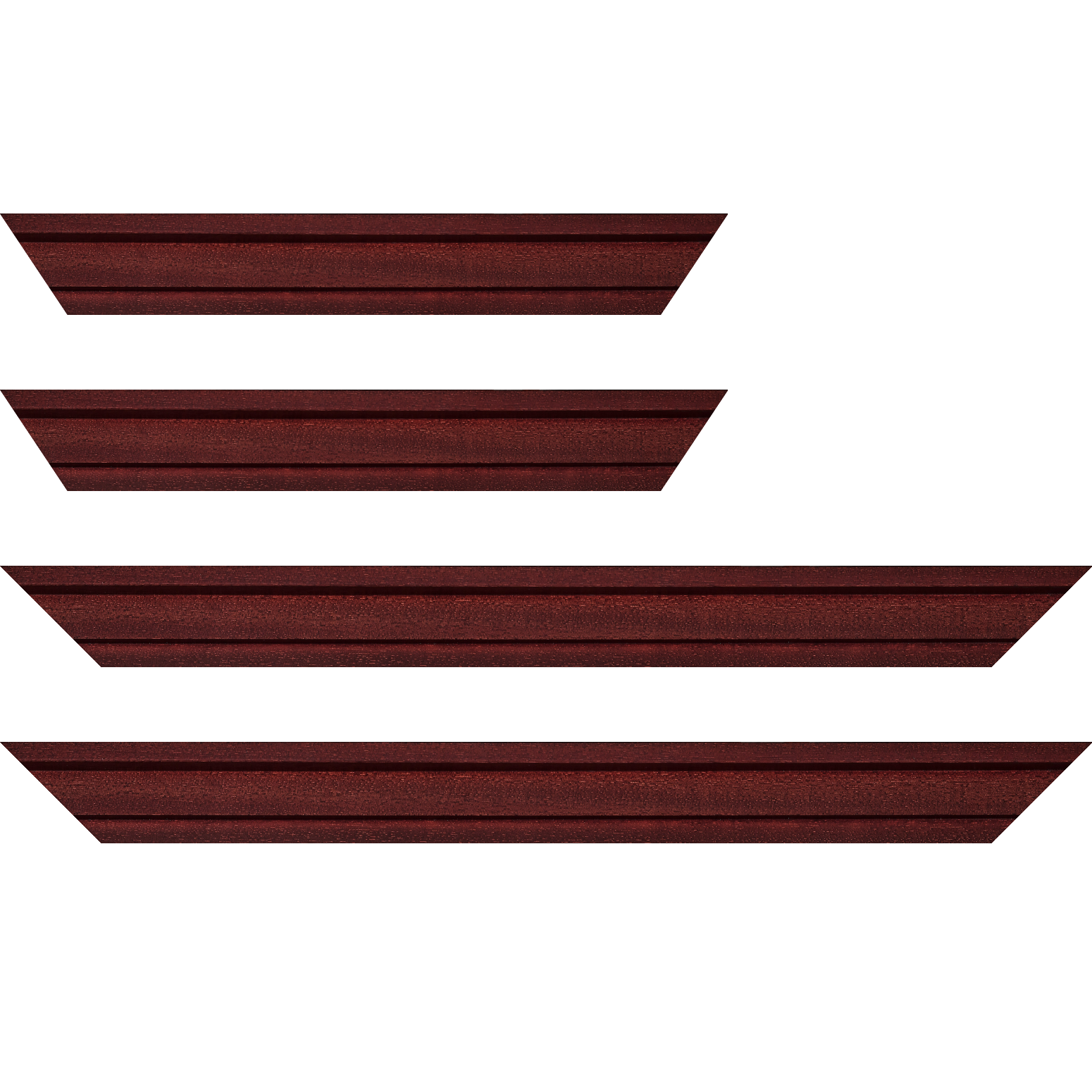 Baguette bois caisse américaine profil escalier largeur 4.4cm bordeaux satiné (spécialement conçu pour les châssis d'une épaisseur jusqu’à 2.5cm ) - 59.4x84.1