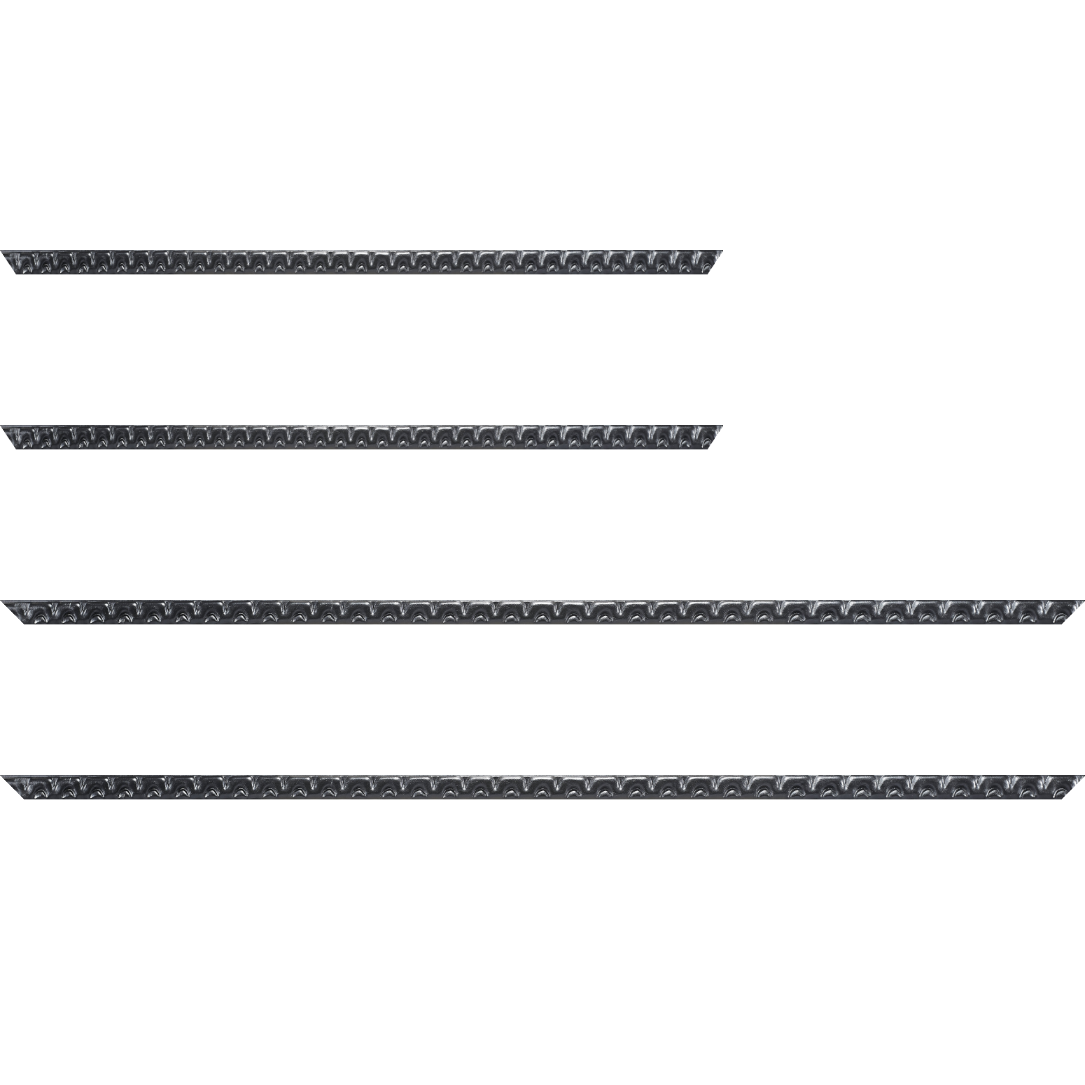 Baguette bois profil plat largeur 1.5cm hauteur 2.6cm couleur noir ébène décor relief - 40x40